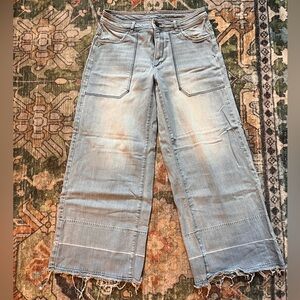 New York & Company Gray Wide-Leg Jeans